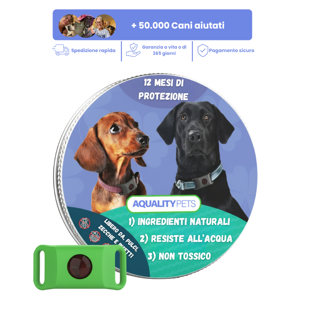Aiuta a proteggere il tuo cane da zecche, pappataci e pulci | 12 mesi di protezione naturale