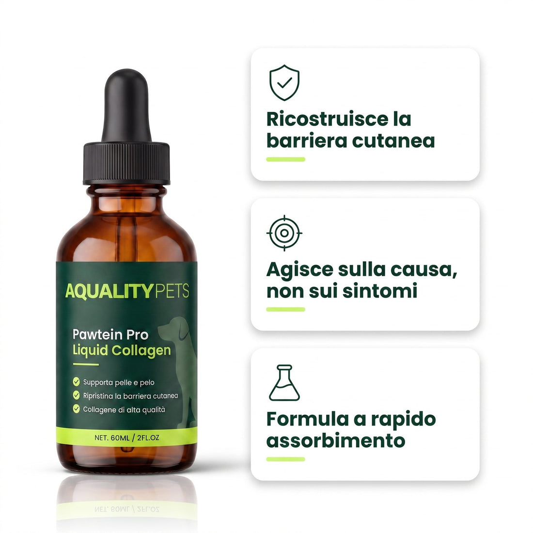 Collagene Liquido per Cani – Stop a Prurito, Allergie e Infezioni