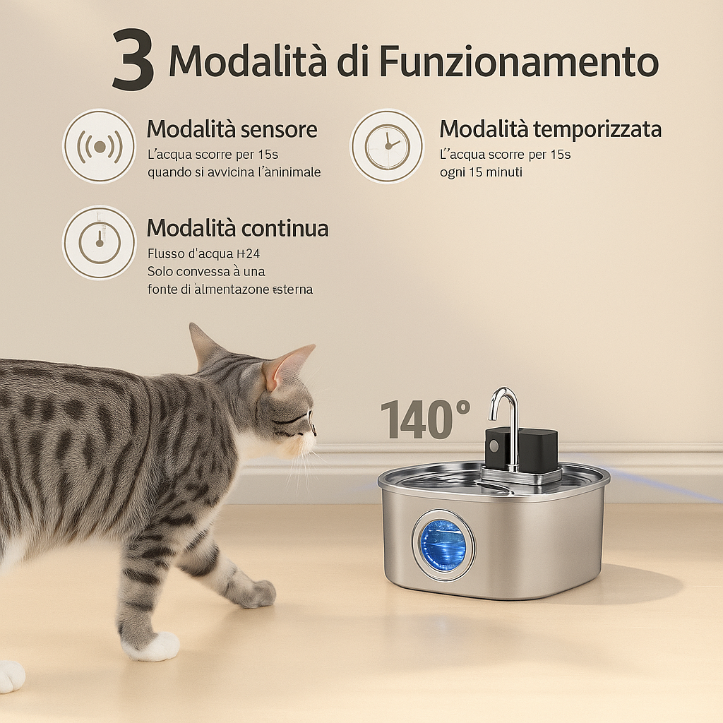 La AqualityPets™  Wireless + Sensore di movimento integrato